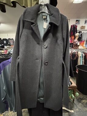 J. Crew Dark Gray Wool/Cashmere Blemd Mid Trench Coat